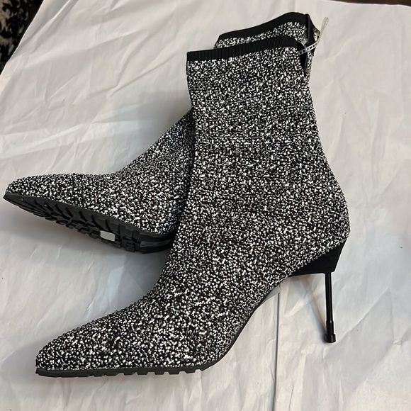 Kurt Geiger London Barbican Embellished Knit Heeled Boots - Picture 4 of 13